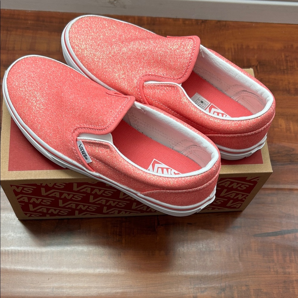 Vans Pink Glitter Slip Ons- Never worn, Brand New